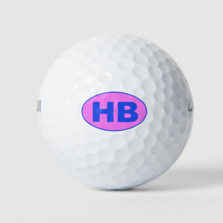Balles De Golf Logo Higgins Beach bleu rose HB ovale