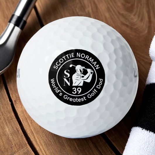 Balles De Golf LOGO NOIR 'Le plus grand papa de golf du monde'