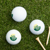 Balles De Golf Logo vert moderne (nom avec initiales) (Herbe in situ)
