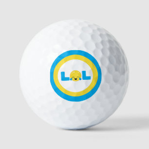 Balles De Golf LOL Rire Loud Emoji Bleu Jaune