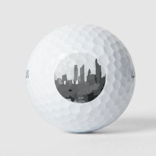 Balles De Golf Londres Angleterre Skyline en noir et blanc