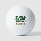 Balles De Golf Lost Golf Humor Quote With Name Text Design (Devant)