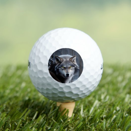 Balles De Golf Loup En Forêt D'Hiver (T-shirt Insitu)