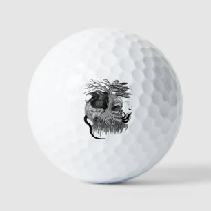 Balles De Golf Loup et corbeau avec crâne
