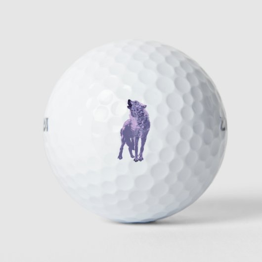 Balles De Golf Loup solitaire hurlant violet (Devant)