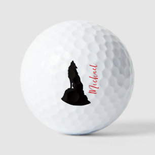 Balles De Golf Loup solitaire hurlant votre nom écriture personna