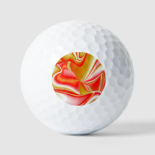 Balles De Golf Love and Gold Abstrait 3D Rainbowart