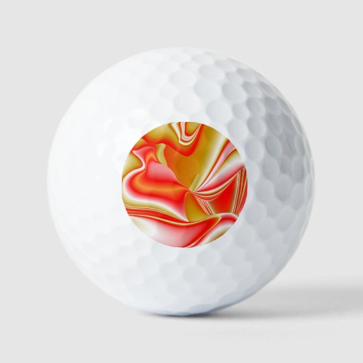 Balles De Golf Love and Gold Abstrait 3D Rainbowart (Recto)