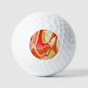 Balles De Golf Love and Gold Abstrait 3D Rainbowart
