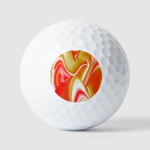 Balles De Golf Love and Gold Abstrait 3D Rainbowart