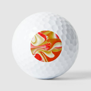 Balles De Golf Love and Gold Abstrait 3D Rainbowart