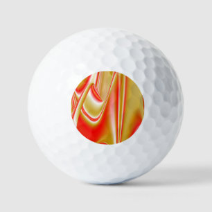 Balles De Golf Love and Gold Abstrait 3D Rainbowart