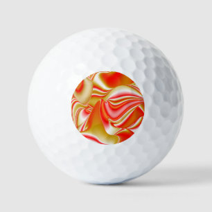 Balles De Golf Love and Gold Abstrait 3D Rainbowart
