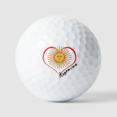 Balles De Golf Love Argentina Golf Balls, drapeau, Coeur, Soleil (Recto)