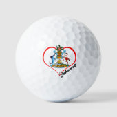Balles De Golf Love Bahamas Golf Balls, drapeau des Bahamas, Coeu (Recto)