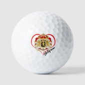 Balles De Golf Love Belgium Golf Balls, drapeau belge, Coeur (Recto)