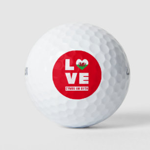 Balles De Golf Love Cymru Am Byth Wales Drapeau Gallois Racines V