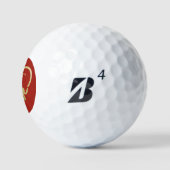 Balles De Golf Love Red Heart Golfers Monogram Initiales (Logo)