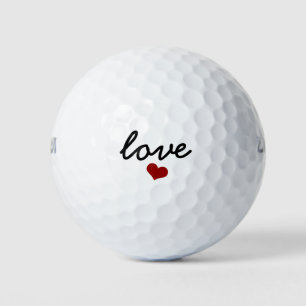 Balles De Golf Love typographie coeur rouge
