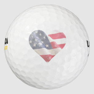 Balles De Golf Love USA Rustic Americana Drapeau Stars Stripes