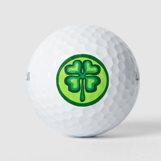 Balles De Golf Lucky Irlandais quatre shamrocks de trèfle (Devant)
