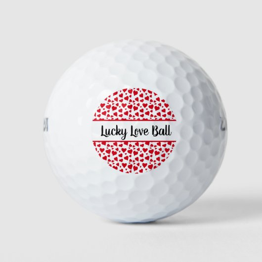 Balles De Golf Lucky Love Ball Red Hearts Valentines Day (Devant)