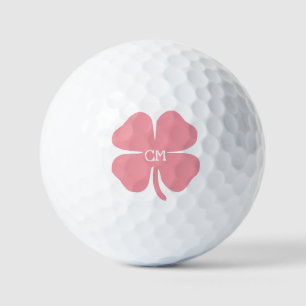 Balles De Golf Lucky Pink Clover avec Monogramme