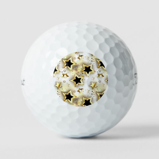 Balles De Golf Lumière transparente avec étoiles or (Recto)