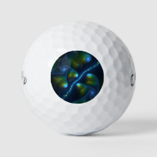 Balles De Golf Lumières de fantaisie Abstrait Bleu Vert Jaune Fra
