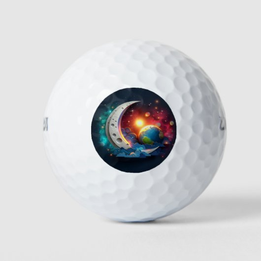 Balles De Golf Lune et étoiles (Devant)