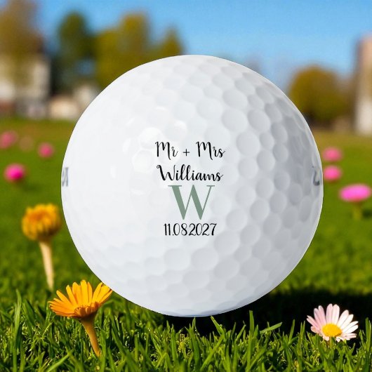 Balles De Golf M. & Mme Bride et Groom Golfer Nom Mariages