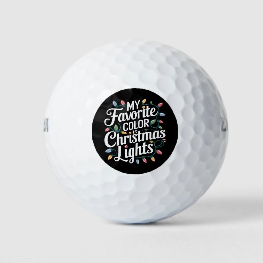 Balles De Golf Ma couleur préférée est les lumières de Noël Fêtes (Devant)