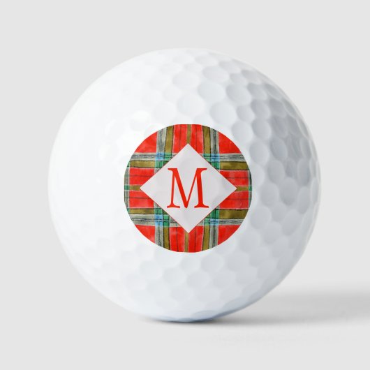 Balles De Golf MAC BAIN TARTAN Golf Balls + Initiale (Recto)