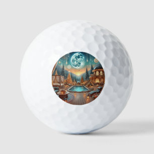 Balles De Golf Magical Winter Wonderland Under a Glowing Moon
