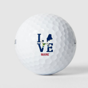 Balles De Golf Maine US State Love
