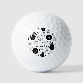 Balles De Golf Mains magiques, lune, motif ethnique.