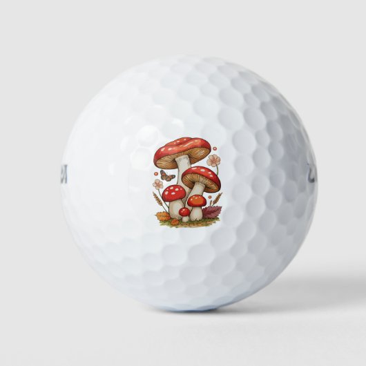 Balles De Golf Maisonnette Champignons Sublimation Goblincore (Devant)