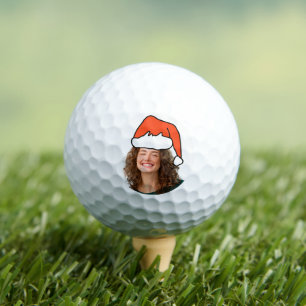 Balles De Golf Maman drôle chapeau de Noël de Santa visage photo