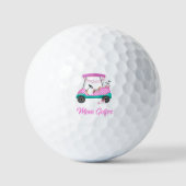 Balles De Golf Maman Golfer Pink Polka Dot Cart (Recto)