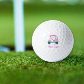 Balles De Golf Maman Golfer Pink Polka Dot Cart