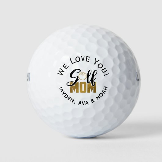Balles de Golf Maman Golfeuse en Or (Devant)