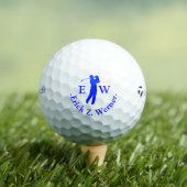 Balles De Golf Man Golfer Classy Blue Monogram  (T-shirt Insitu)