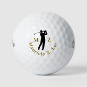 Balles De Golf Man Playing Golf Elegant Monogram  (Devant)