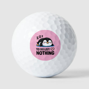 Balles De Golf manchot mignon endormi, liste de choses à faire ri