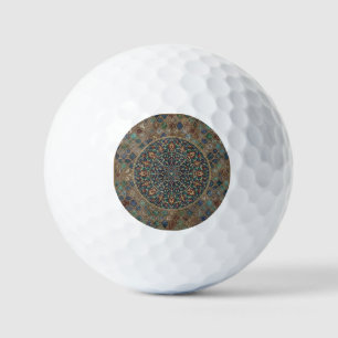 Balles De Golf Mandala géométrique islamique vintage et mosaïque