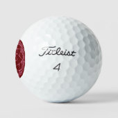 Balles De Golf Mandala rose et rouge classique (Logo)