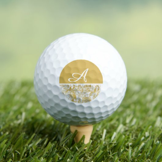 Balles De Golf Marbre blanc or Monogramme en marbre simple (T-shirt Insitu)