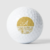 Balles De Golf Marbre blanc or Monogramme en marbre simple (Recto)