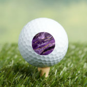 Balles De Golf Marbre d'or violet Nom personnalisé Boules de golf (T-shirt Insitu)