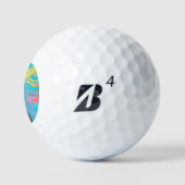 Balles De Golf Marbre Doré Azur (Logo)